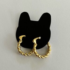 Gold Twisted Hoop Earrings